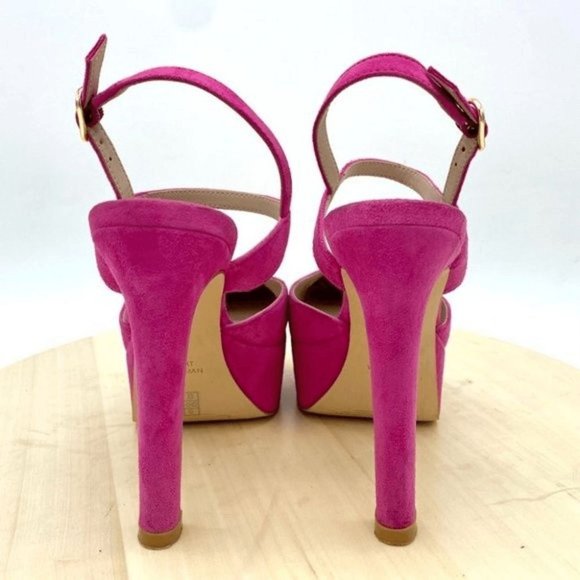 Stuart Weitzman Suede Avenue 130 Platform Stiletto Barbie Pink Size 5B NEW! - Picture 4 of 11